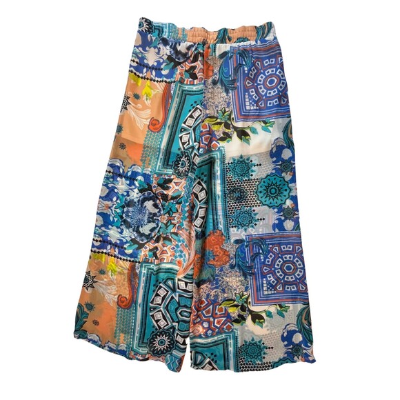 Jealous Tomato Pants - Jealous Tomato Pants Palazzo High Waist Wide Leg Patchwork Boho Flowy Resort M